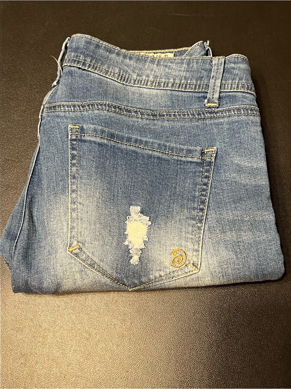 Indigo Rein Light Blue Distressed Crop Ankle Jeans